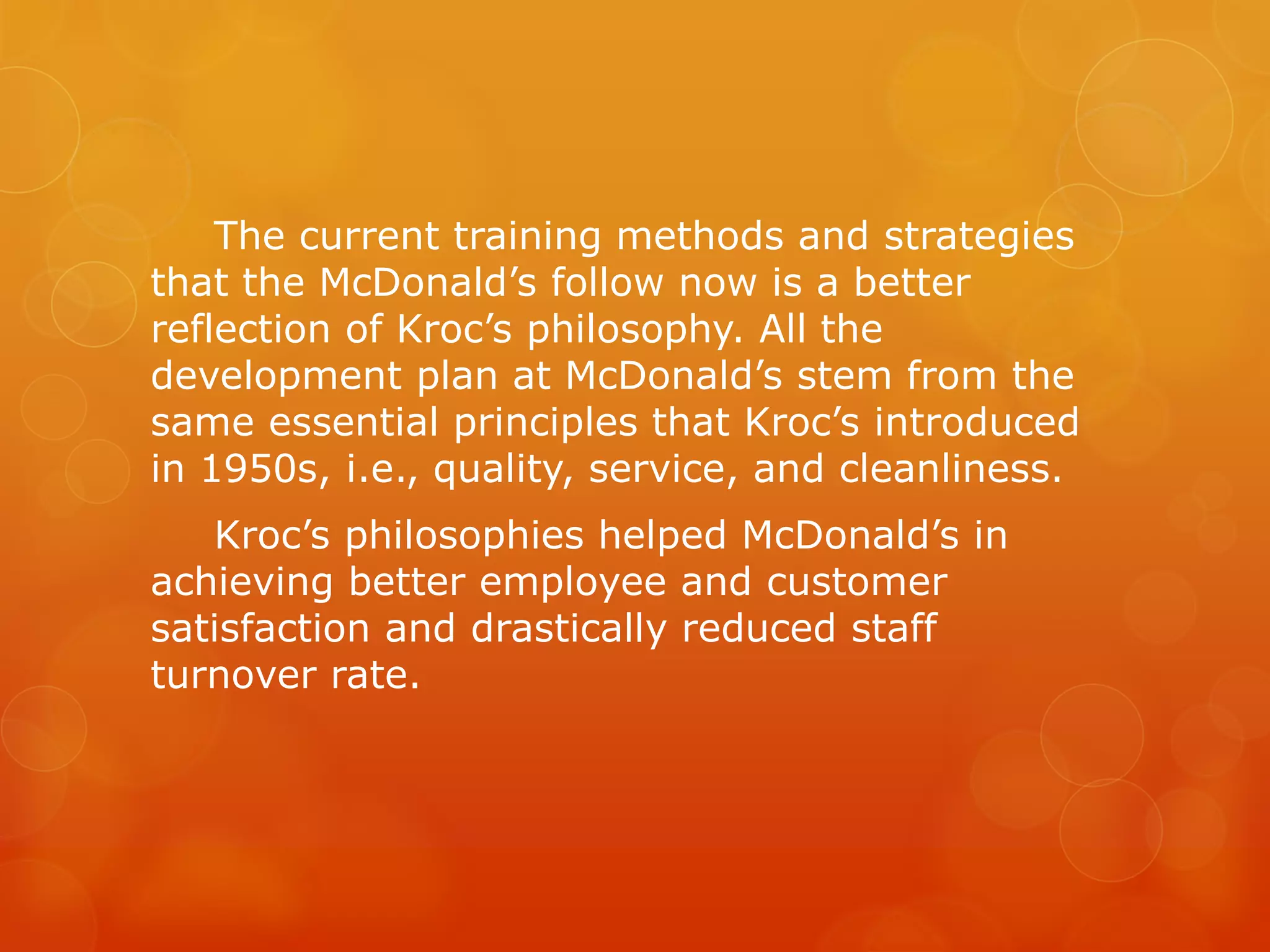 McDonalds Training and Development | PPTX