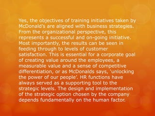 McDonalds Training and Development | PPTX