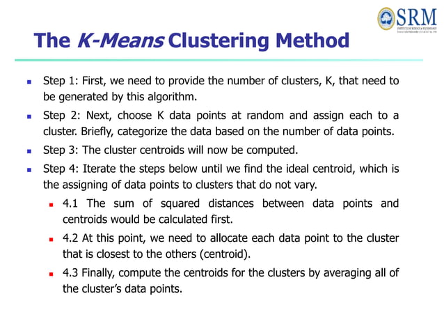 Unsupervised learning Algorithms and Assumptions | PPT