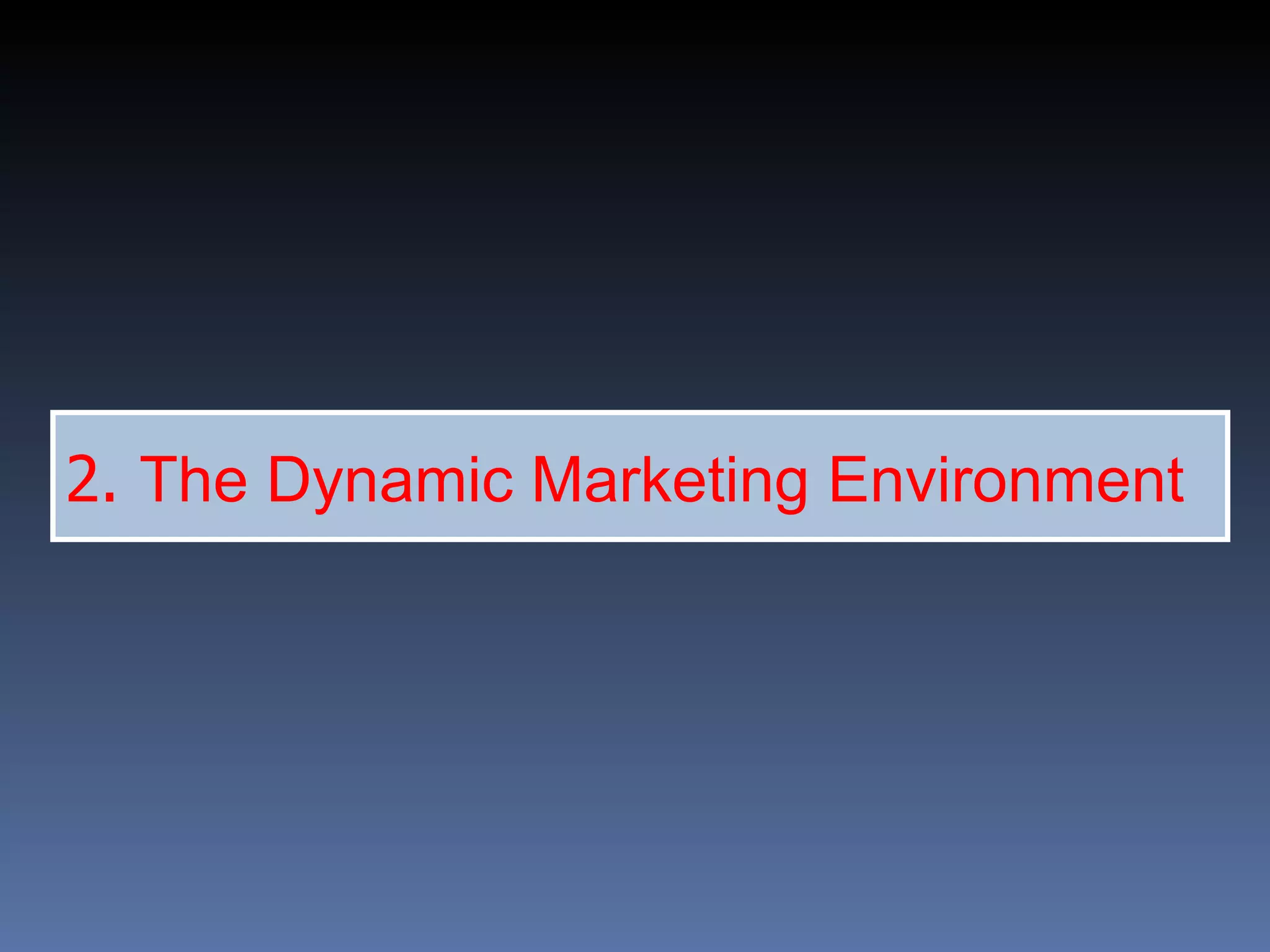 2.  The Dynamic Marketing Environment  