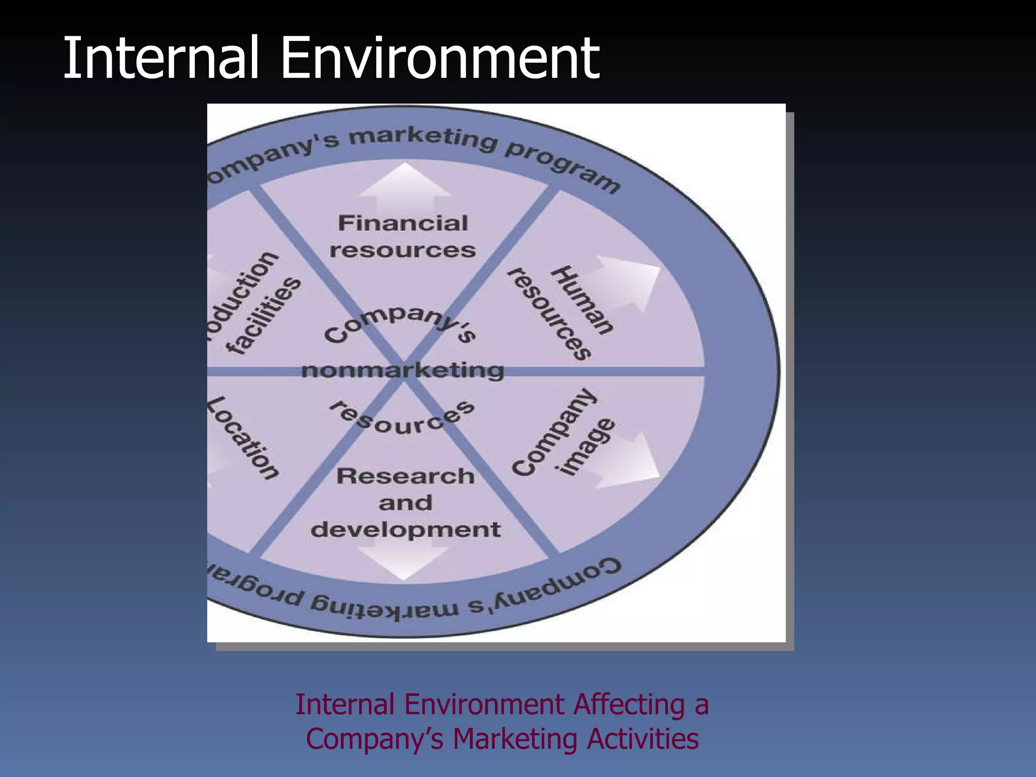 Internal Environment Internal Environment Affecting a Company’s Marketing Activities 