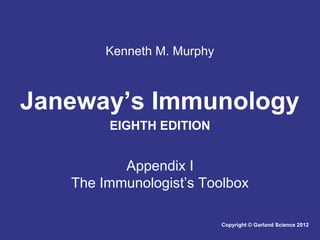 Kenneth M. Murphy

Janeway’s Immunology
EIGHTH EDITION

Appendix I
The Immunologist’s Toolbox
Copyright © Garland Science 2012

 