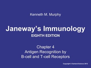Kenneth M. Murphy

Janeway’s Immunology
EIGHTH EDITION

Chapter 4
Antigen Recognition by
B-cell and T-cell Receptors
Copyright © Garland Science 2012

 