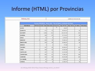 Informe (HTML) por Provincias




   (C) Infoseg 2010-2013 http://www.infoseg.com/is_cst.shtml
 