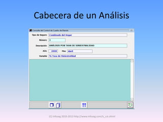 Cabecera de un Análisis




   (C) Infoseg 2010-2013 http://www.infoseg.com/is_cst.shtml
 