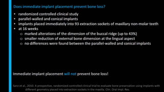 Immediate implant placement in single tooth situations