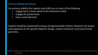Immediate implant placement in single tooth situations
