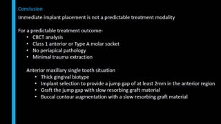 Immediate implant placement in single tooth situations