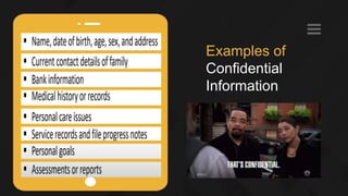 Examples of
Confidential
Information
 