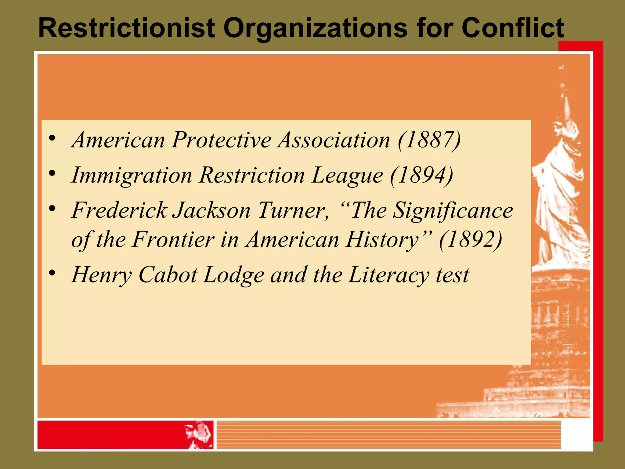 Immigration Regulation and Restriction, 1882-1921 | PPT