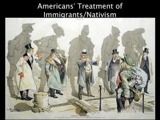 Americans’ Treatment of
 Immigrants/Nativism
 