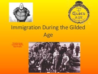 Immigration During the Gilded
            Age
 Timothy Kang,
Gabrielle Rights,
  Ryan Klasky
 