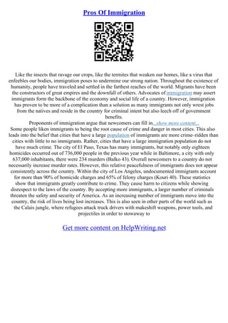 Immigration Essay | PDF