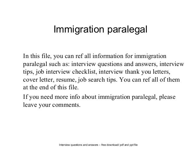 immigration paralegal cover letter