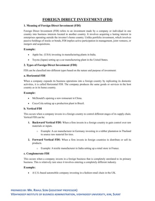 Fdi Thesis Example International Marketing Management NOTES ON FDI | PDF