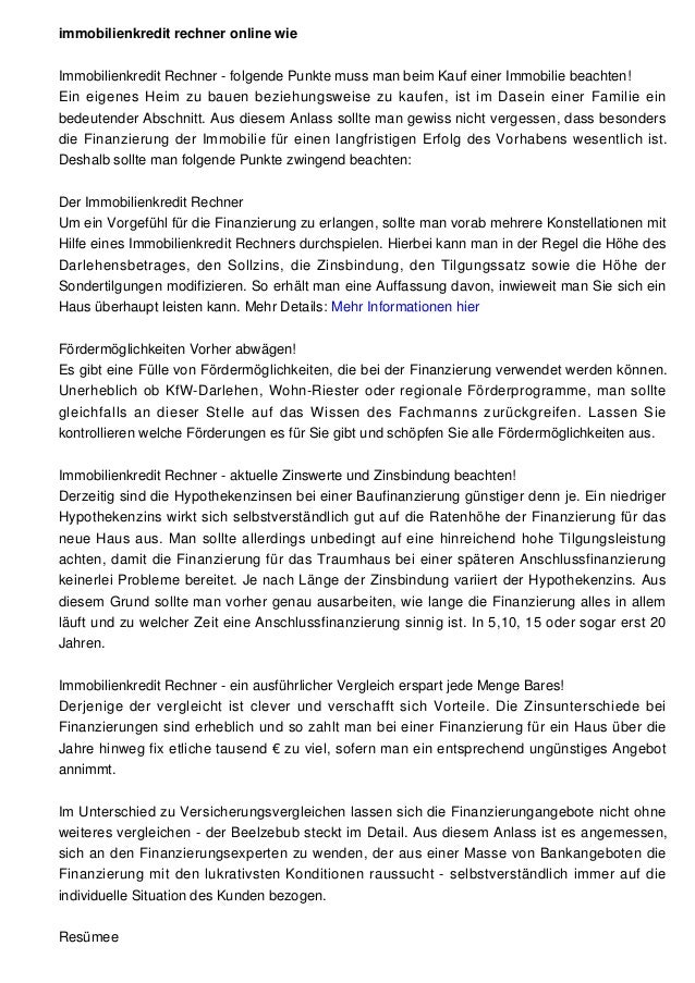 Immobilienkredit Zinsen Rechner Wie Kann Der Rechner Bei Dem Kauf E