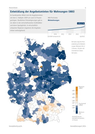 Deutschland 6 
+15,1 % 
Entwicklung der Angebotsmieten für Wohnungen (IMX) 
IMX-Preisindex 
Mietwohnungen 
2010 2011 2012 ...