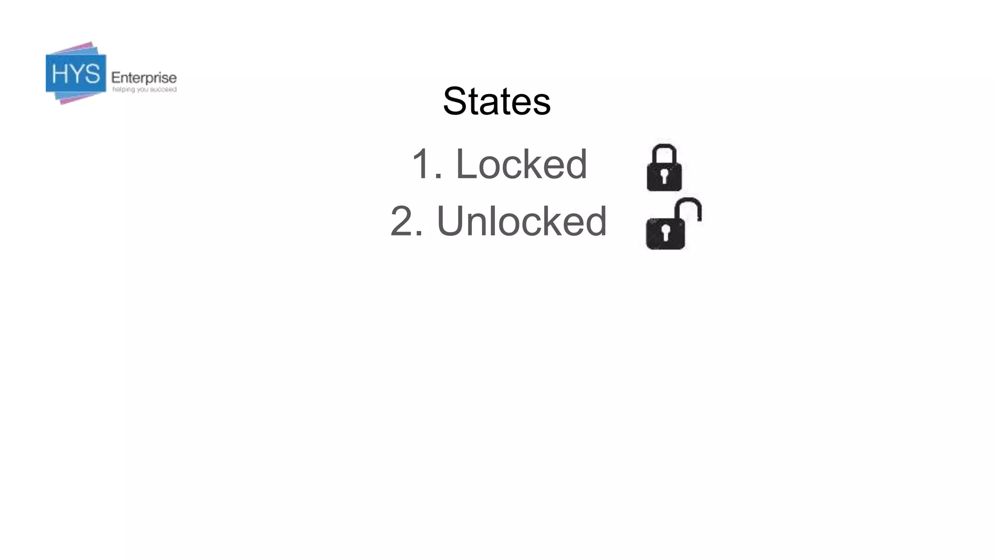 States
1. Locked
2. Unlocked
 