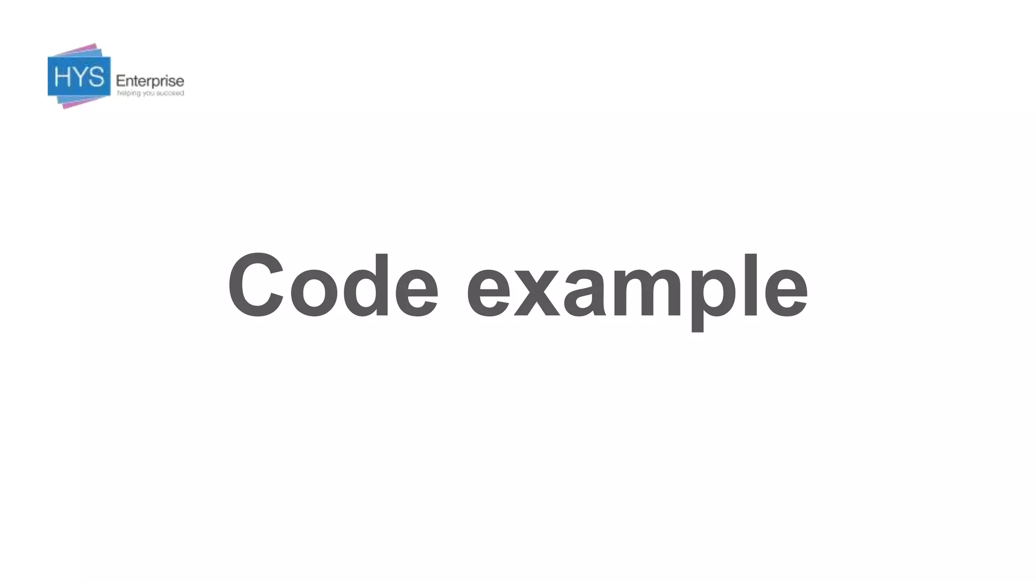 Code example
 
