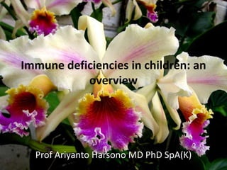 Immune deficiencies in children: an
overview

Prof Ariyanto Harsono MD PhD SpA(K)

 