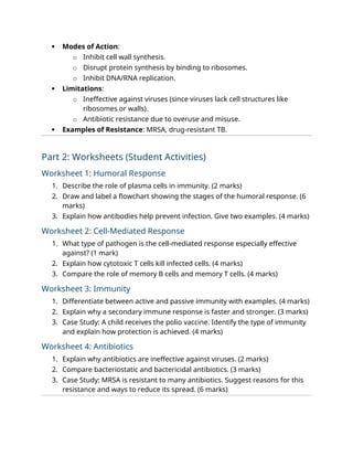 Immune Response AS Biology Pearson Edexcel | DOCX