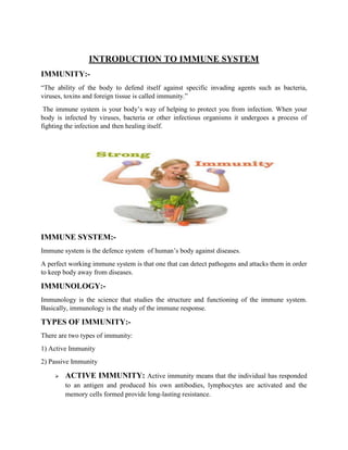 Human Immunity Introduction Immune system | PDF