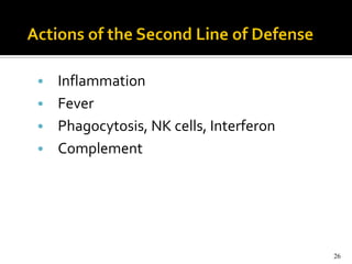 • Inflammation
• Fever
• Phagocytosis, NK cells, Interferon
• Complement




                                       26
 