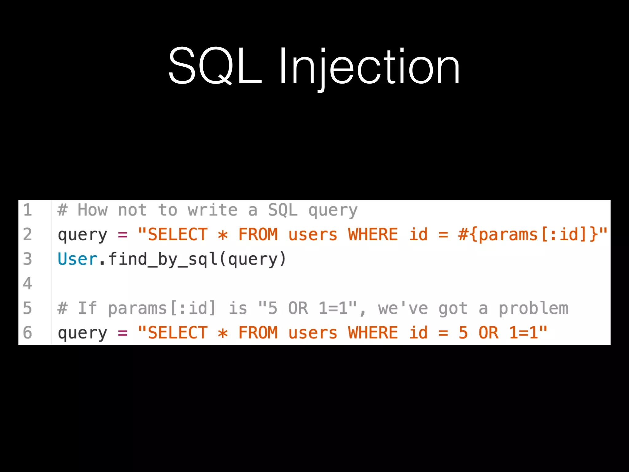 SQL Injection
 