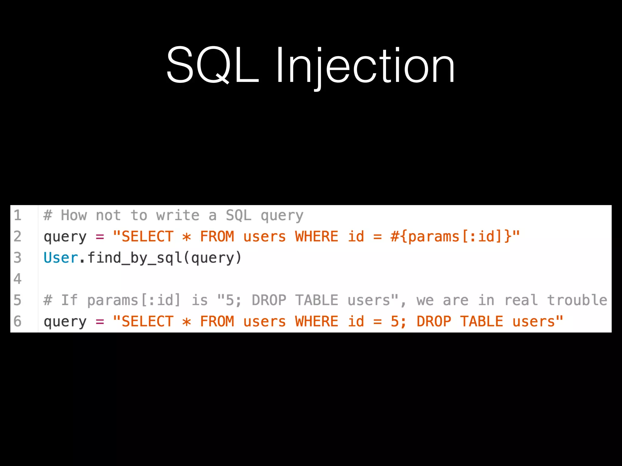SQL Injection
 