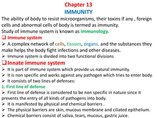 immunity chapter Immunity System and types of immune systems | PDF