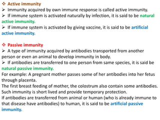 Immunity Examples immunity chapter Immunity System and types of immune systems | PDF
