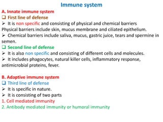 immunity chapter Immunity System and types of immune systems | PDF