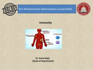 Shri Shankaracharya Mahavidyalaya,Junwani,Bhilai
Immunity
Dr. Sonia Bajaj
(Head of Department)
 
