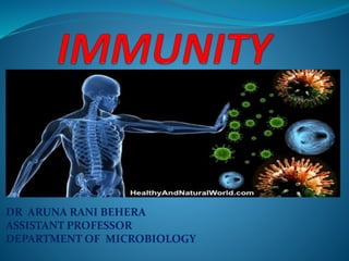 DR ARUNA RANI BEHERA
ASSISTANT PROFESSOR
DEPARTMENT OF MICROBIOLOGY
 