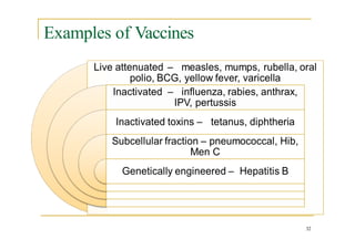Examples of Vaccines
32
 