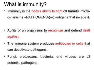 Immunity MSc. presentation by microbiology | PPT
