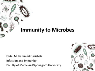 Immunity to Microbes
Fadel Muhammad Garishah
Infection and Immunity
Faculty of Medicine Diponegoro University
 