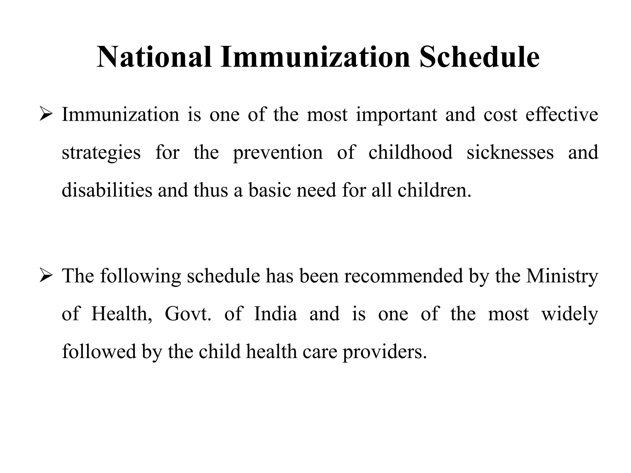 Immunization, types of vaccines and National immunization Schedule | PPTX