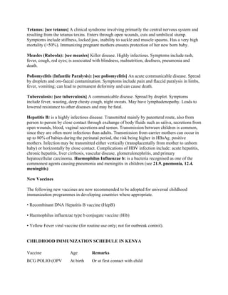 IMMUNIZATION.docx schedule for immunisable diseases | DOCX