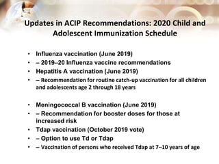 Acip Sample Documents 2020 CDC ACIP Updates to the Child/Adolescent and Adult Immunization ...