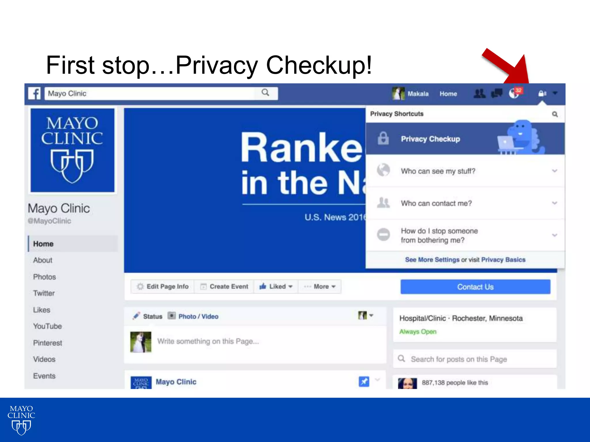 First stop…Privacy Checkup!
 