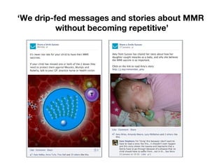 ‘We drip-fed messages and stories about MMR
without becoming repetitive’

 