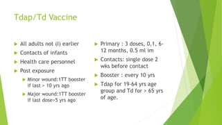 Tdap Algorithm Aafp Immunization in adults, geriatrics and paediatrics. | PPTX