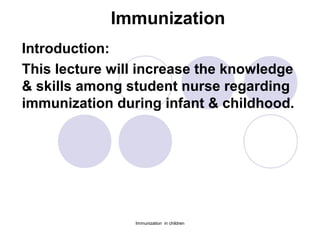 Immunization in children | PPT