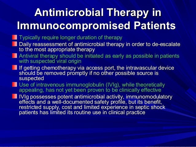 Immunocompromised patient with sepsis