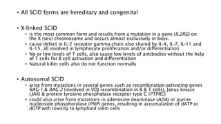 Scid Inheritance Immunodeficiency disorders: inherited & acquired | PDF