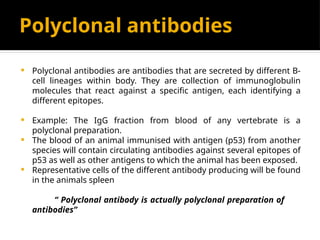 Polyclonal Ife Example Structure and function of immunoglobulins | PPTX