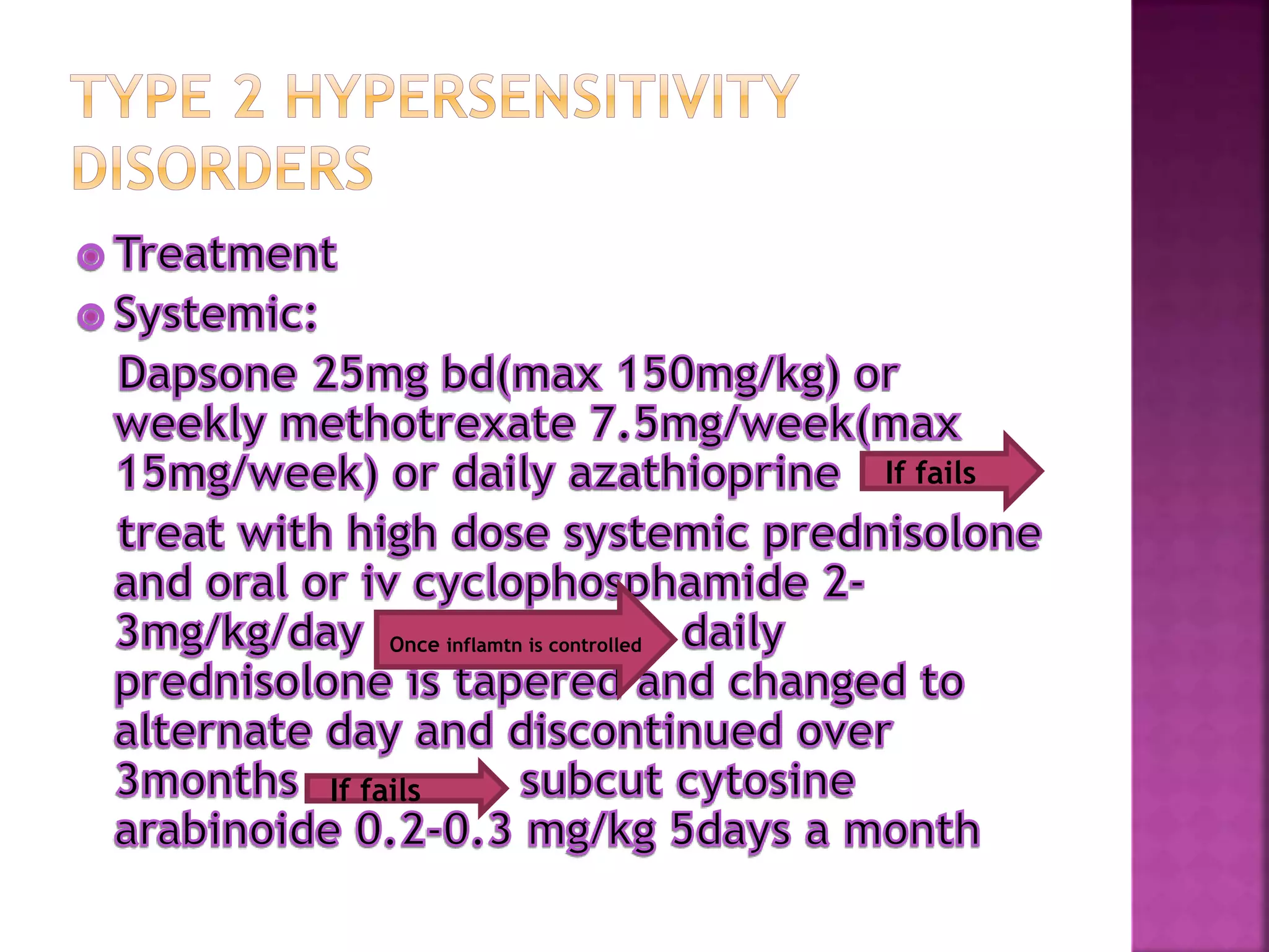 If fails
Once inflamtn is controlled
If fails
 