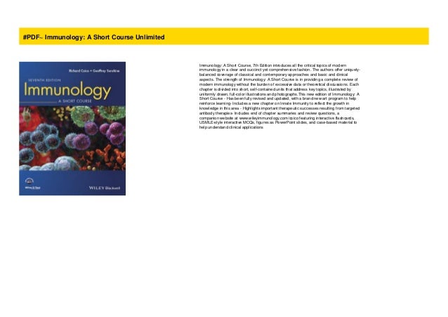 Pdf Immunology A Short Course Unlimited