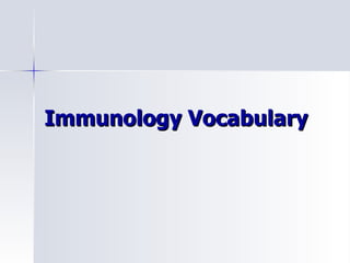 Immunology Vocabulary 